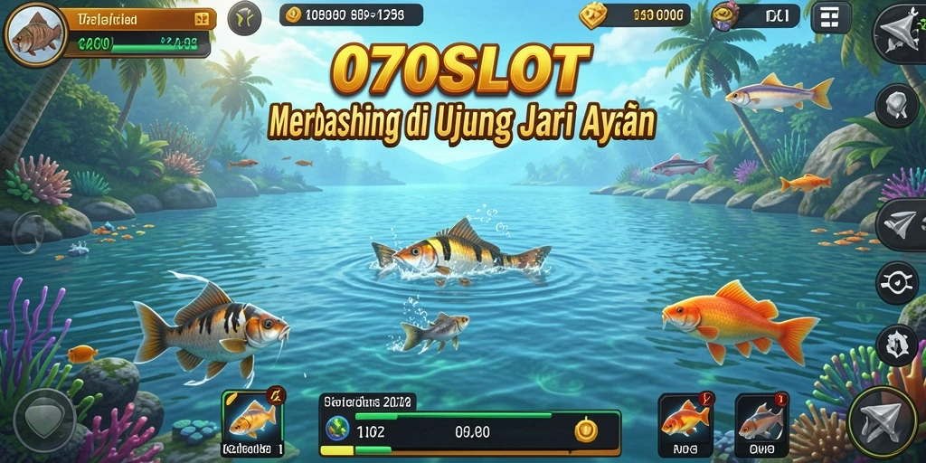 Tampilan gameplay seru di 070SLOT saat menangkap ikan.