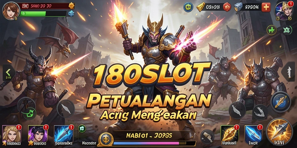 Tangkapan layar gameplay <strong>180SLOT</strong> yang penuh aksi dan petualangan.