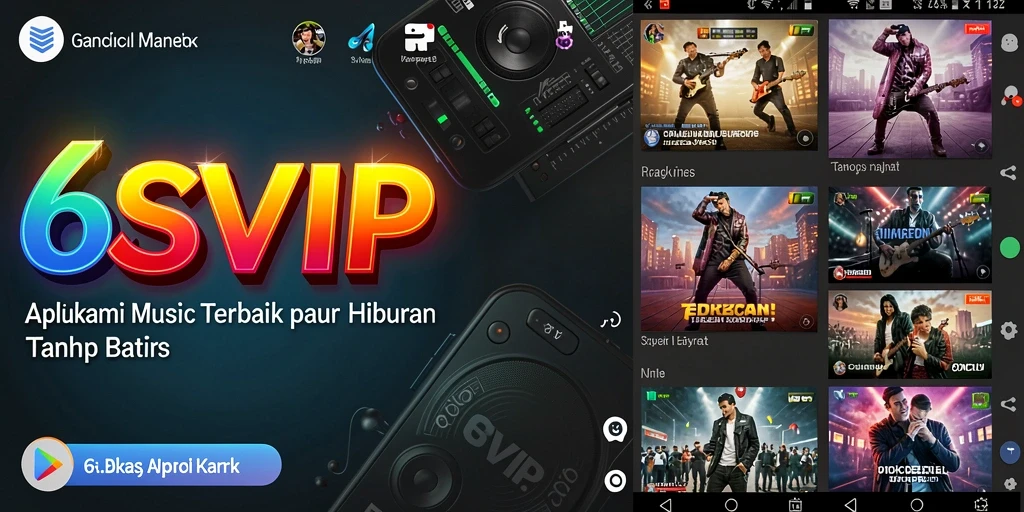 Tampilan antarmuka 6SVIP dengan desain yang menarik saat memainkan musik.
