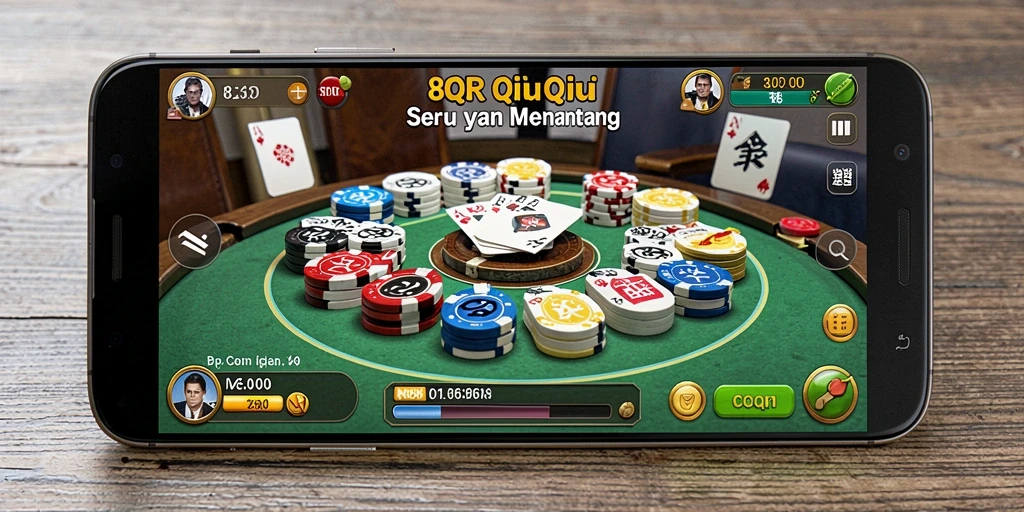 Screenshot gameplay menampilkan serunya bermain QiuQiu di 8QR.