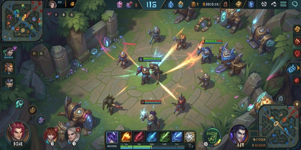 Screenshot AZTEC88 menampilkan aksi seru gameplay MOBA.