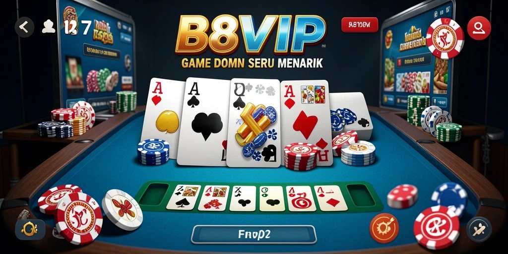 Tampilan gameplay menarik B8VIP saat bermain domino.