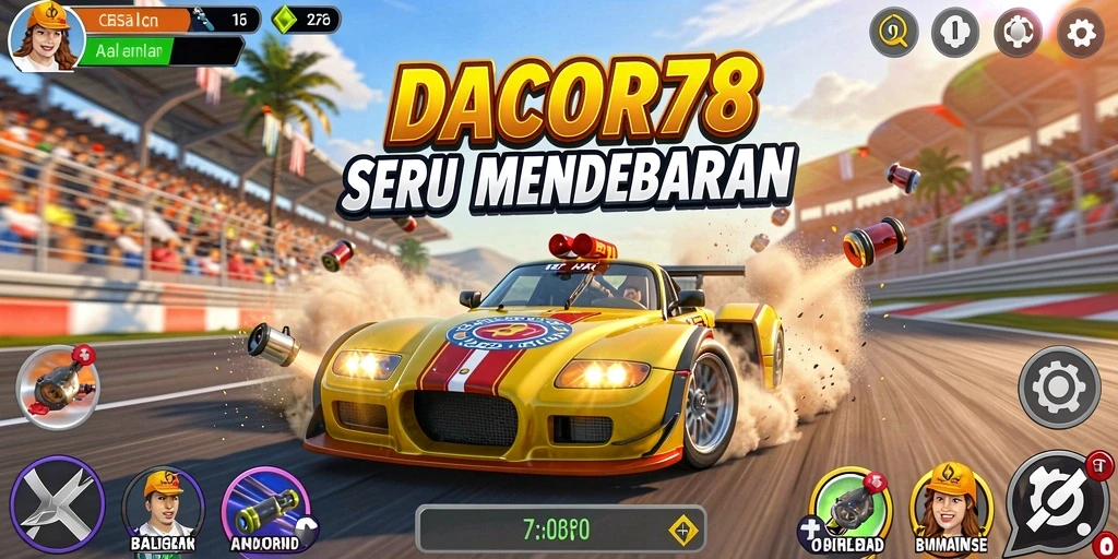Screenshot gameplay menampilkan aksi balapan yang mendebarkan dari CACOR78.