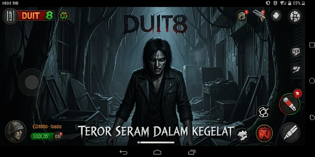 Screenshot gameplay DUIT8 yang menampilkan suasana mencekam.