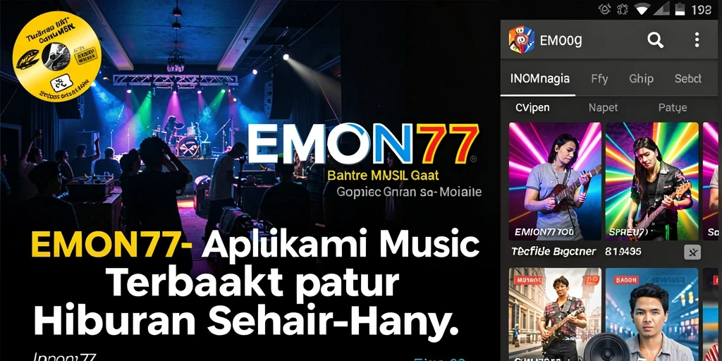 Tampilan screenshot utama EMON77 menampilkan aktivitas mendengarkan musik yang seru.