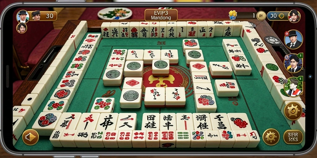 Tampilan gameplay Mahjong yang menarik dan seru di EVIP3.