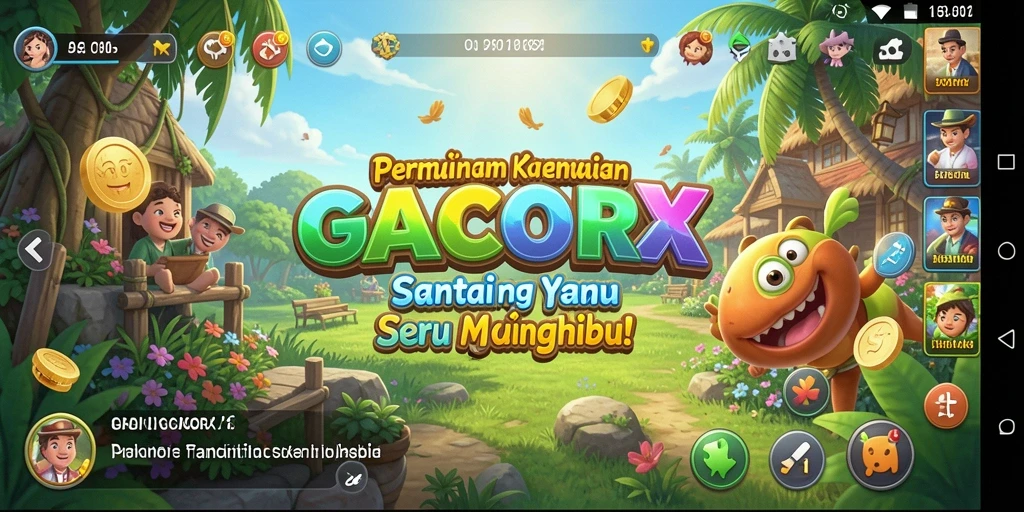 Screenshot menampilkan gameplay GACORX yang seru dan penuh warna.