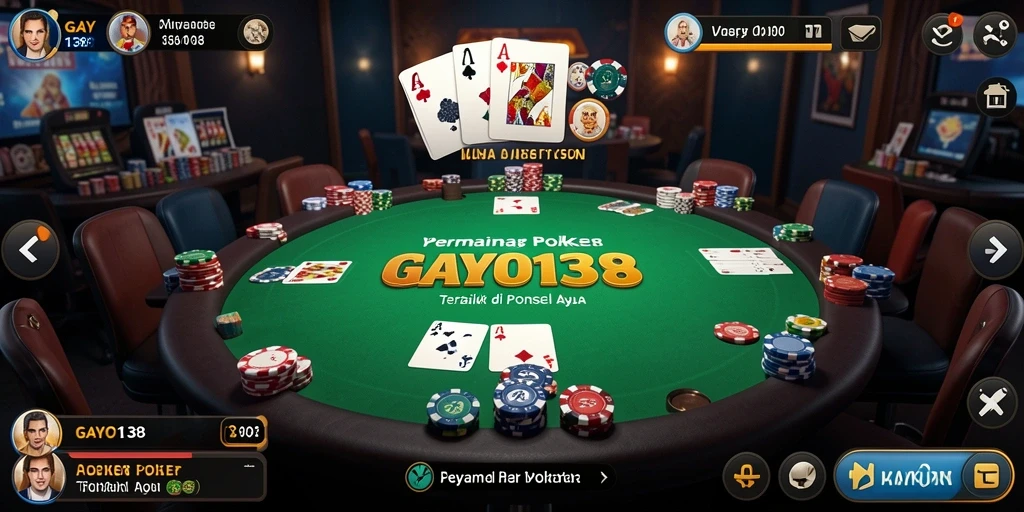 Screenshot utama GAYO138 menampilkan aksi seru dalam permainan Poker.