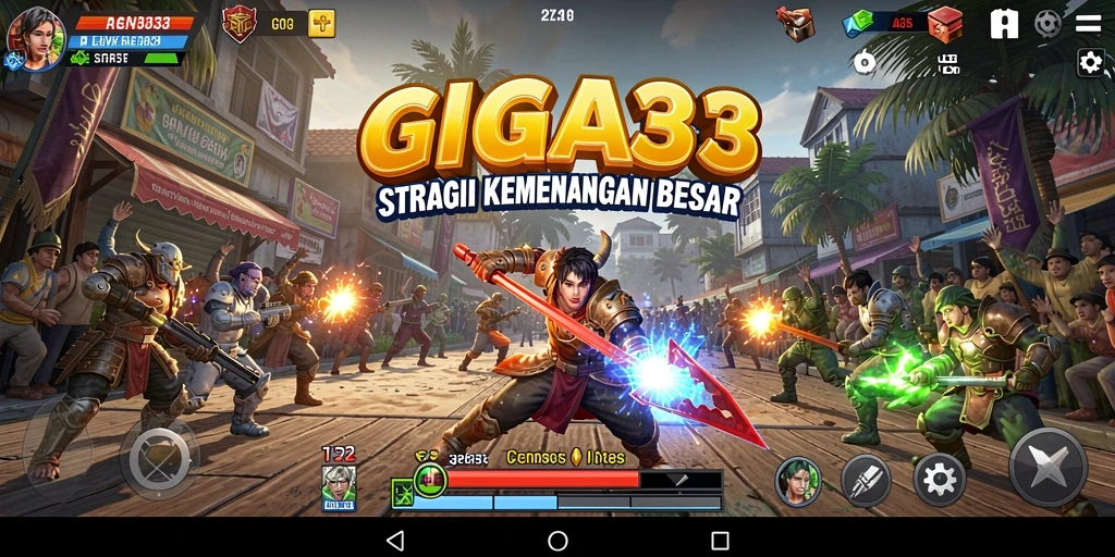 Tampilan gameplay GIGA33 dengan aksi strategi yang seru.