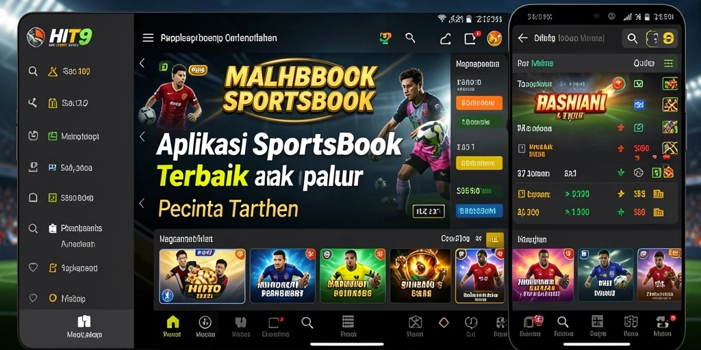 Screenshot gameplay HIT9 menampilkan antarmuka aplikasi sportsbook yang menarik.