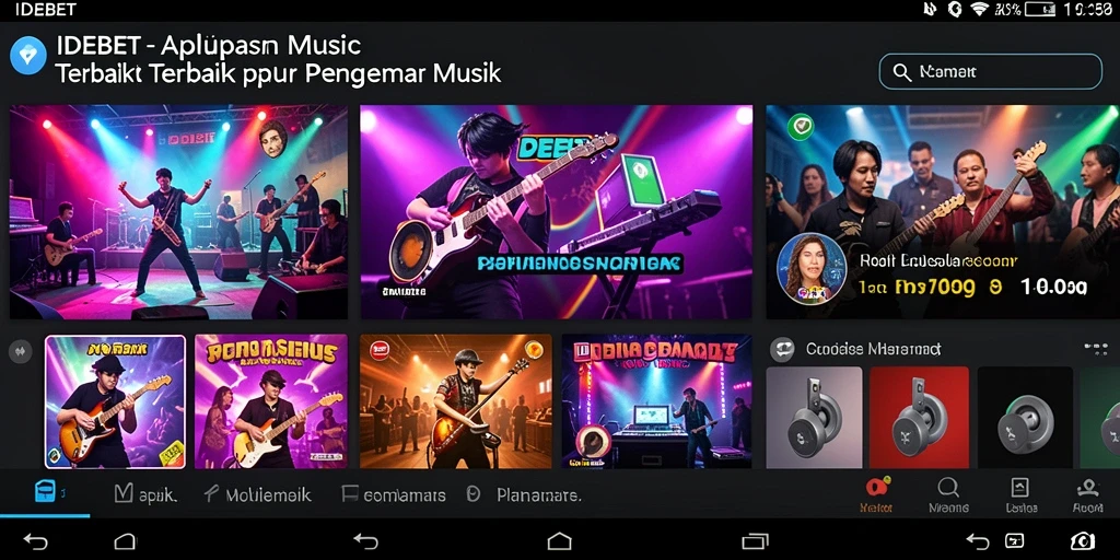 Tampilan screenshot IDEBET yang menunjukkan antarmuka pengguna saat mendengarkan musik.