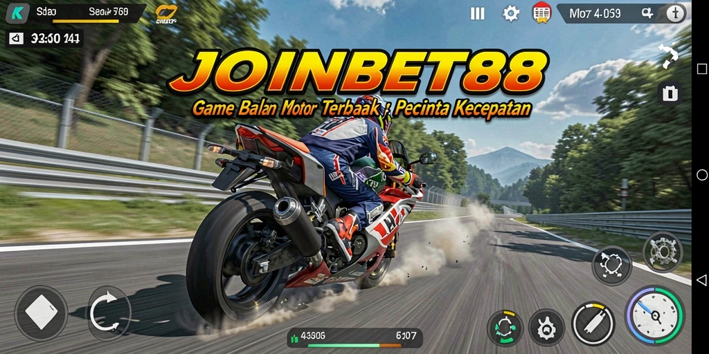 Tampilan menarik dari gameplay balapan motor di JOINBET88.