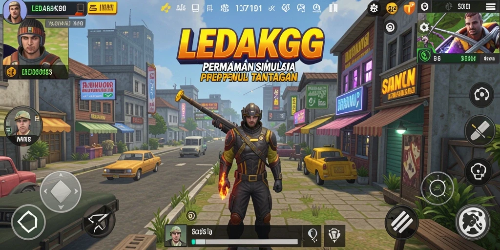 Screenshot gameplay <strong>LEDAKGG</strong> menampilkan aksi simulasi yang mendebarkan.