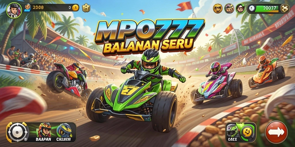 Tampilan gameplay MPO777 yang mendebarkan dengan balapan di trek yang menantang.
