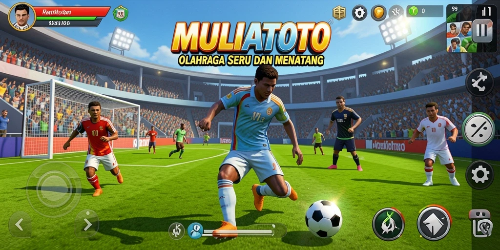 Tampilan gameplay menarik dari aplikasi MULIATOTO yang penuh aksi olahraga.