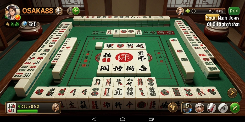 Menampilkan gameplay seru OSAKA88 dalam permainan Mahjong.