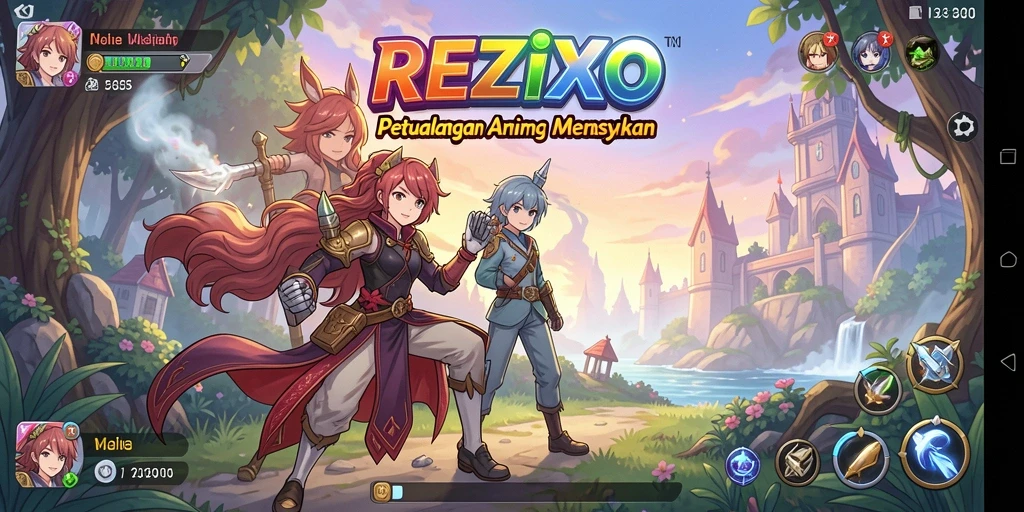 Tampilan gameplay menakjubkan dari REZIXO dengan karakter Anime.