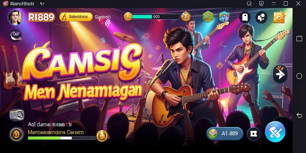 Tampilan menarik gameplay RI889 dengan berbagai lagu dan tantangan.