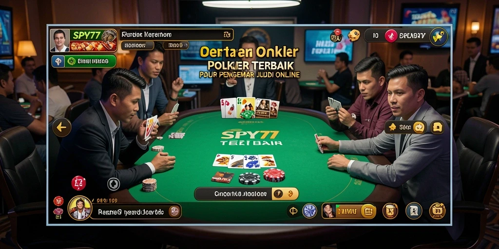 Screenshot gameplay SPY77 yang menunjukkan suasana poker seru.