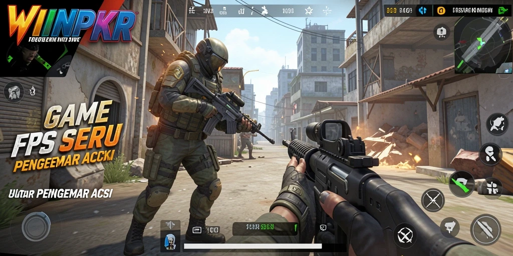 Tampilan gameplay FPS yang menegangkan di WINPKR.