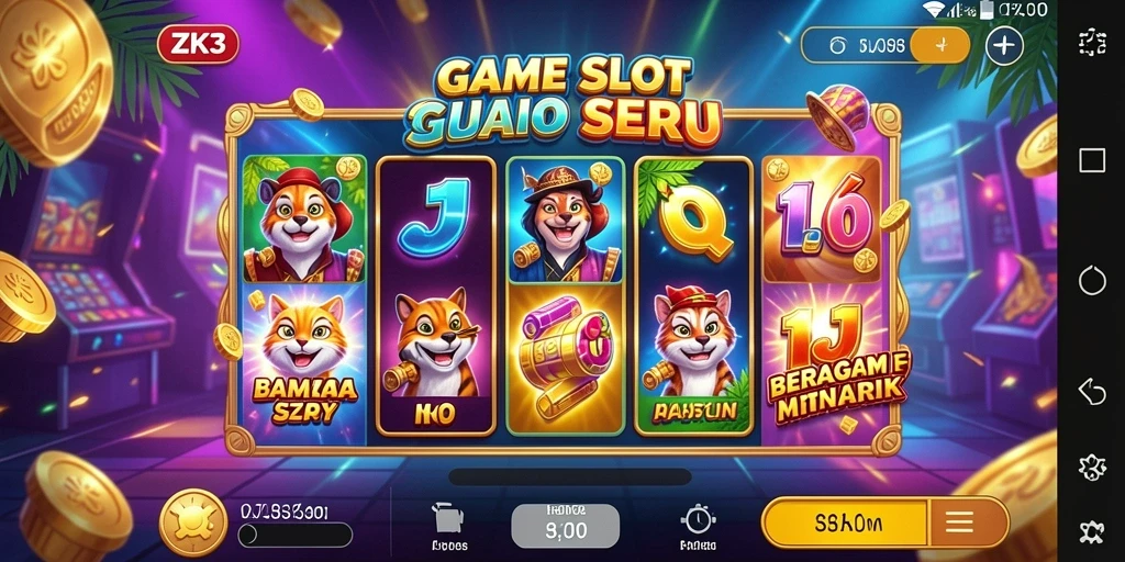 Screenshot ZK3 menampilkan pengalaman bermain slot yang mendebarkan.